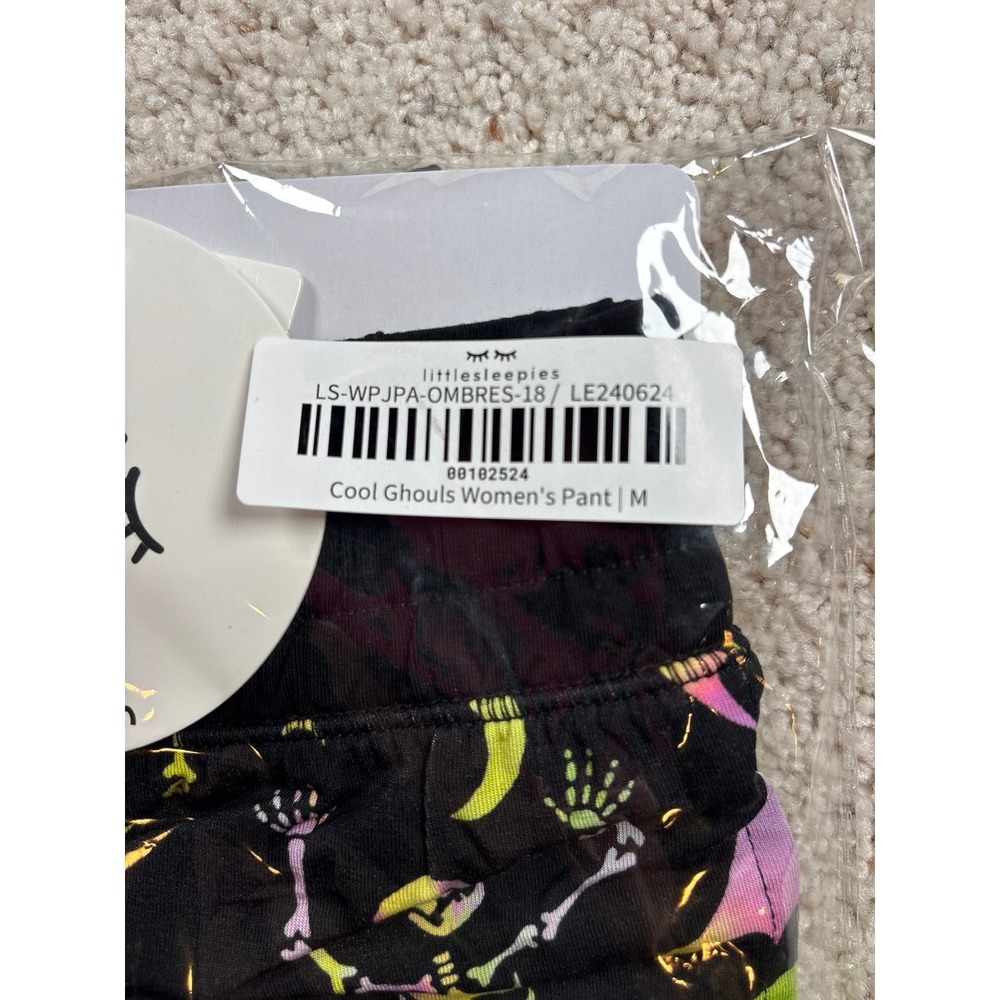 Little Sleepies Joggers Womens M Black Cool Ghouls Halloween Bamboo Pajama Pants - Picture 2 of 3